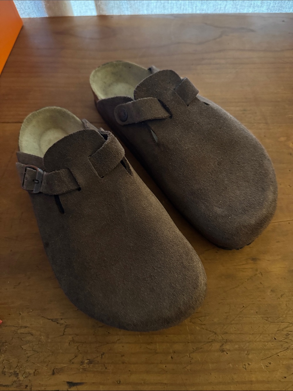 Birkenstock Kids Brown Suede Clogs with Adjustable Side Strap